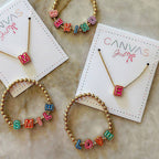 Kids Stretch Bracelet in Multicolor | 3 Choices Charm Letter Word Phrases Bracelets La Vie Bien Kids Stretch Bracelet in Multicolor | 3 Choices Charm Letter Word Phrases