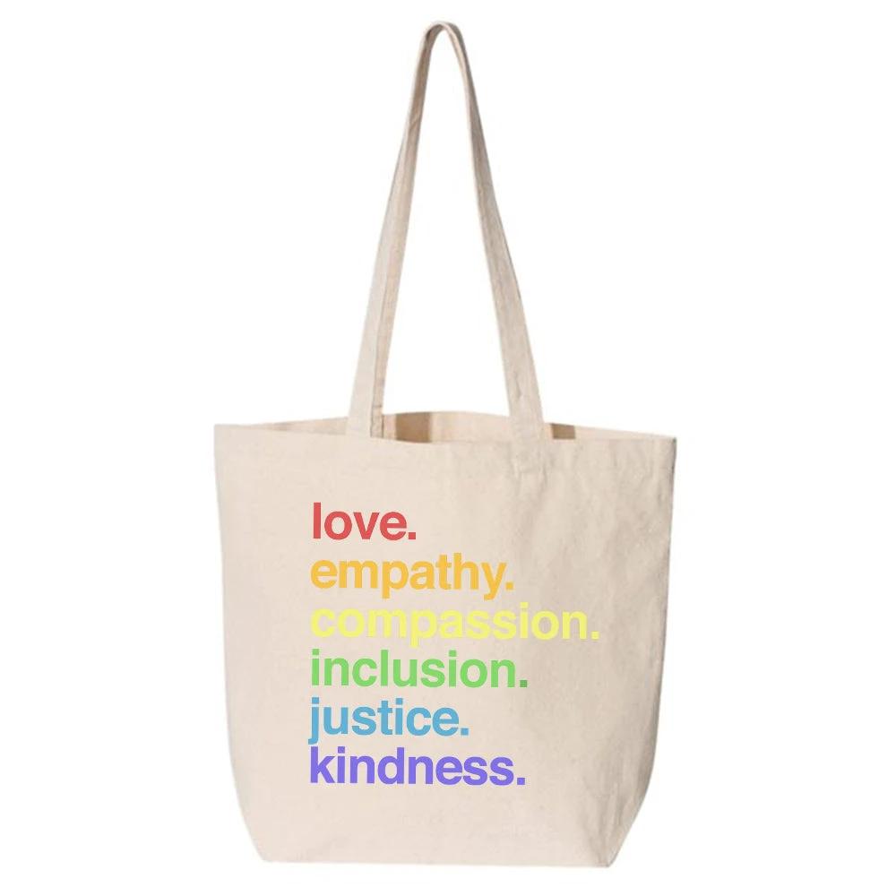 'Kindness Is' Pride Large Canvas Tote by Kind Cotton