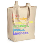 'Kindness Is' Pride Large Canvas Tote by Kind Cotton