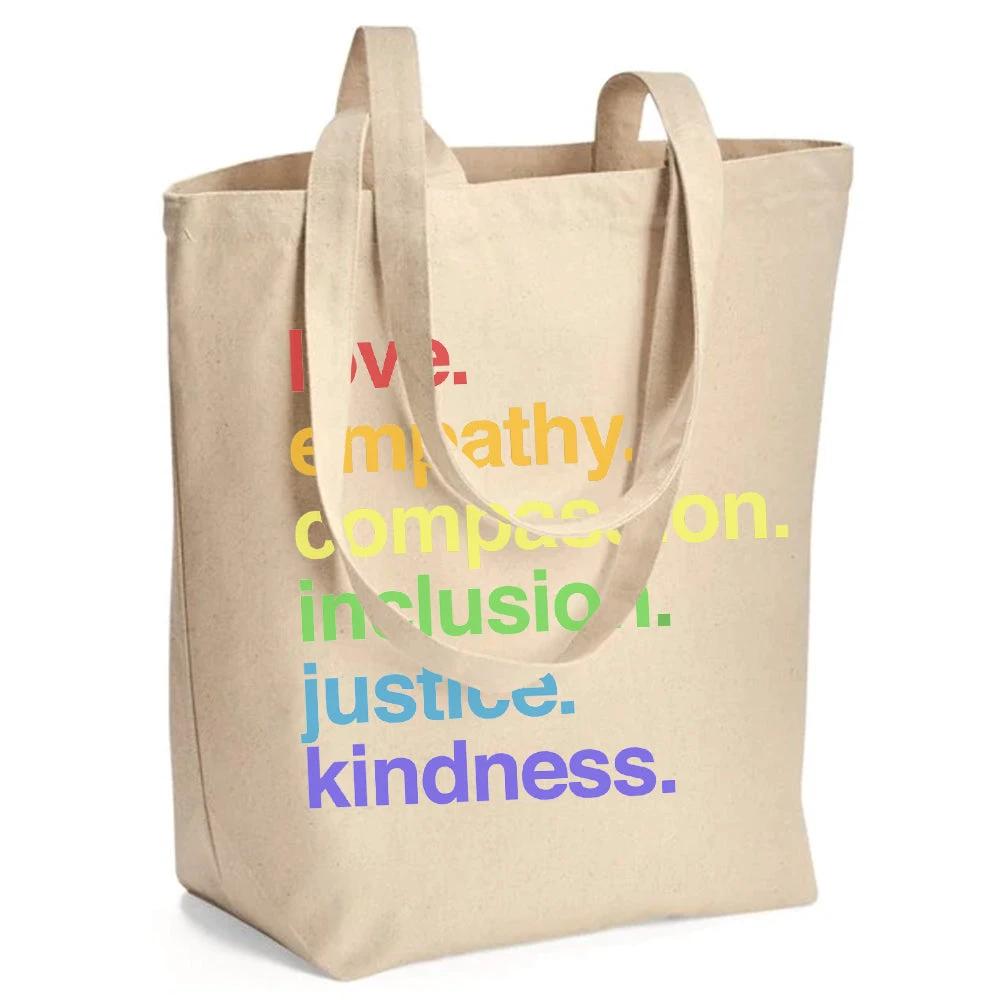 'Kindness Is' Pride Large Canvas Tote by Kind Cotton