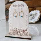 Kingman Turquoise Mini Organic Hoop Earrings by Derive Jewelry