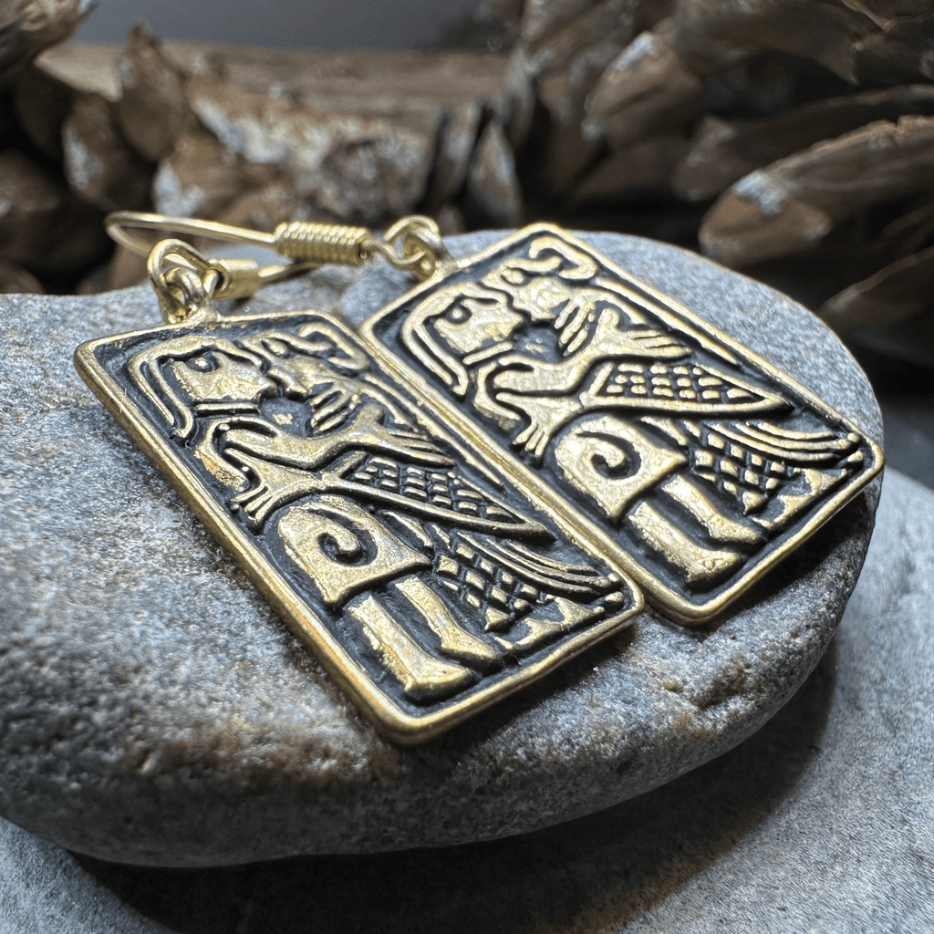 Kissing Couple Viking Bronze Earrings - Bronze Historical Reproduction Jewelry Dangle Earrings La Vie Bien Kissing Couple Viking Bronze Earrings - Bronze Historical Reproduction Jewelry