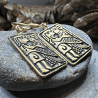 Kissing Couple Viking Bronze Earrings - Bronze Historical Reproduction Jewelry Dangle Earrings La Vie Bien Kissing Couple Viking Bronze Earrings - Bronze Historical Reproduction Jewelry