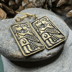 Kissing Couple Viking Bronze Earrings - Bronze Historical Reproduction Jewelry Dangle Earrings La Vie Bien Kissing Couple Viking Bronze Earrings - Bronze Historical Reproduction Jewelry