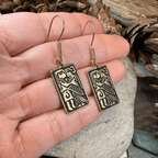 Kissing Couple Viking Bronze Earrings - Bronze Historical Reproduction Jewelry Dangle Earrings La Vie Bien Kissing Couple Viking Bronze Earrings - Bronze Historical Reproduction Jewelry