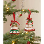 Kitschmas Fun Set/2 Bell Ornaments by Bethany Lowe Designs Seasonal Decor, Christmas La Vie Bien Kitschmas Fun Set/2 Bell Ornaments by Bethany Lowe Designs