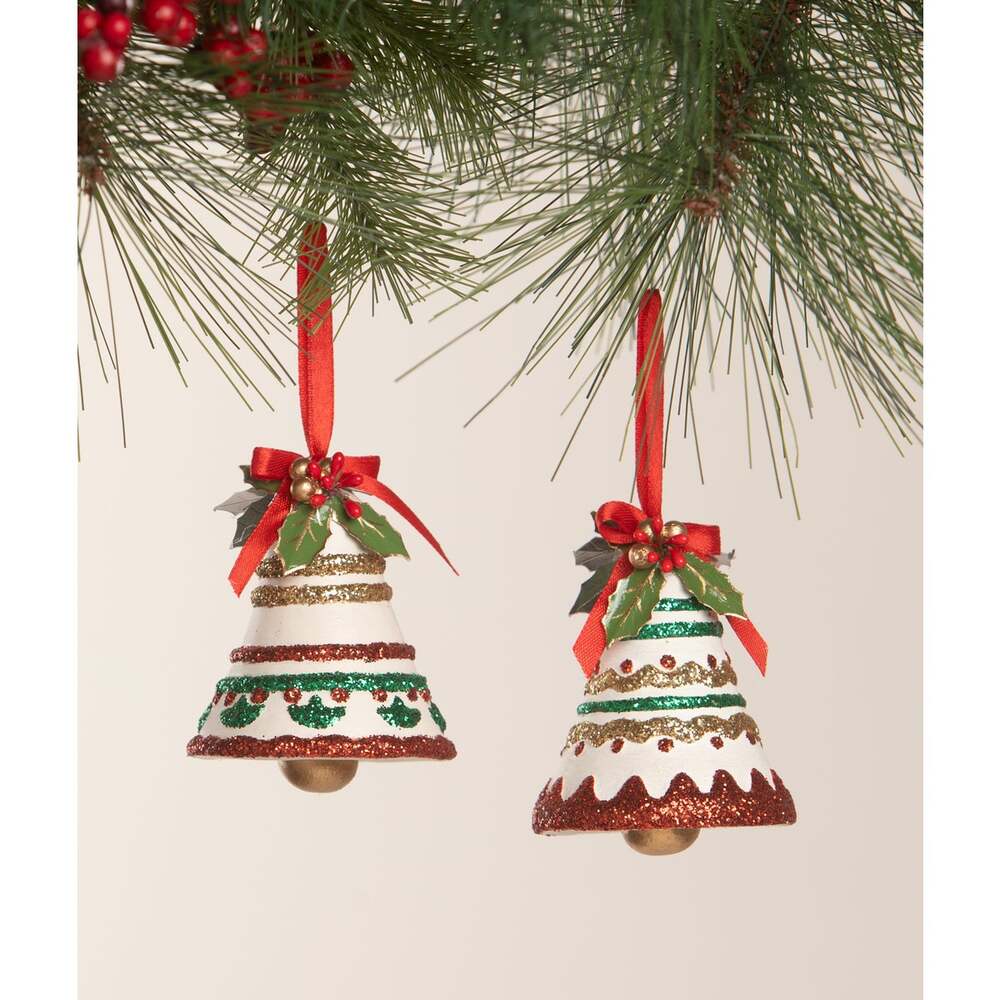 Kitschmas Fun Set/2 Bell Ornaments by Bethany Lowe Designs Seasonal Decor, Christmas La Vie Bien Kitschmas Fun Set/2 Bell Ornaments by Bethany Lowe Designs