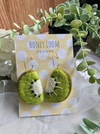 Kiwi Felt Earrings by honeyloomdesigns