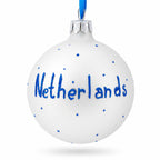 Flag of Netherlands Glass Ball Christmas Ornament 3.25 Inches