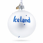 Flag of Iceland Glass Ball Christmas Ornament 3.25 Inches