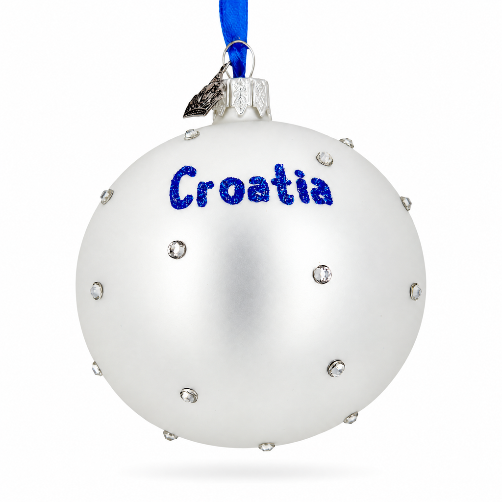 Flag of Croatia Glass Ball Christmas Ornament