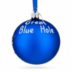The Great Blue Hole, Belize Glass Ball Christmas Ornament 3.25 Inches
