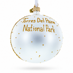 Torres del Paine National Park, Chile Glass Christmas Ornament