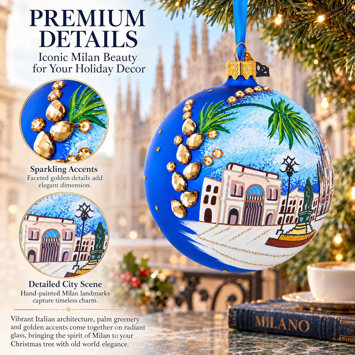 Duomo di Milano, Milan, Italy Glass Ball Christmas Ornament 4 Inches