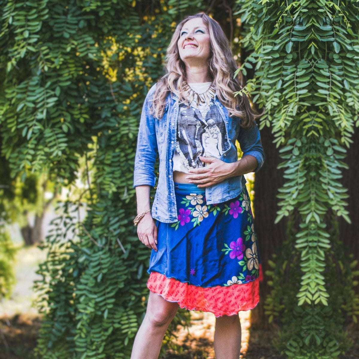 Knee-Length: "Mini" Sari Wrap Skirts Clothing and Accessories La Vie Bien Knee-Length: "Mini" Sari Wrap Skirts