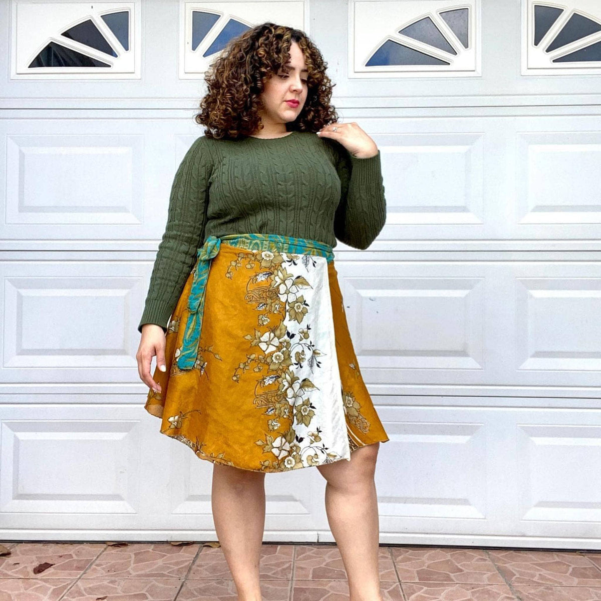 Knee-Length: "Mini" Sari Wrap Skirts Clothing and Accessories La Vie Bien Knee-Length: "Mini" Sari Wrap Skirts