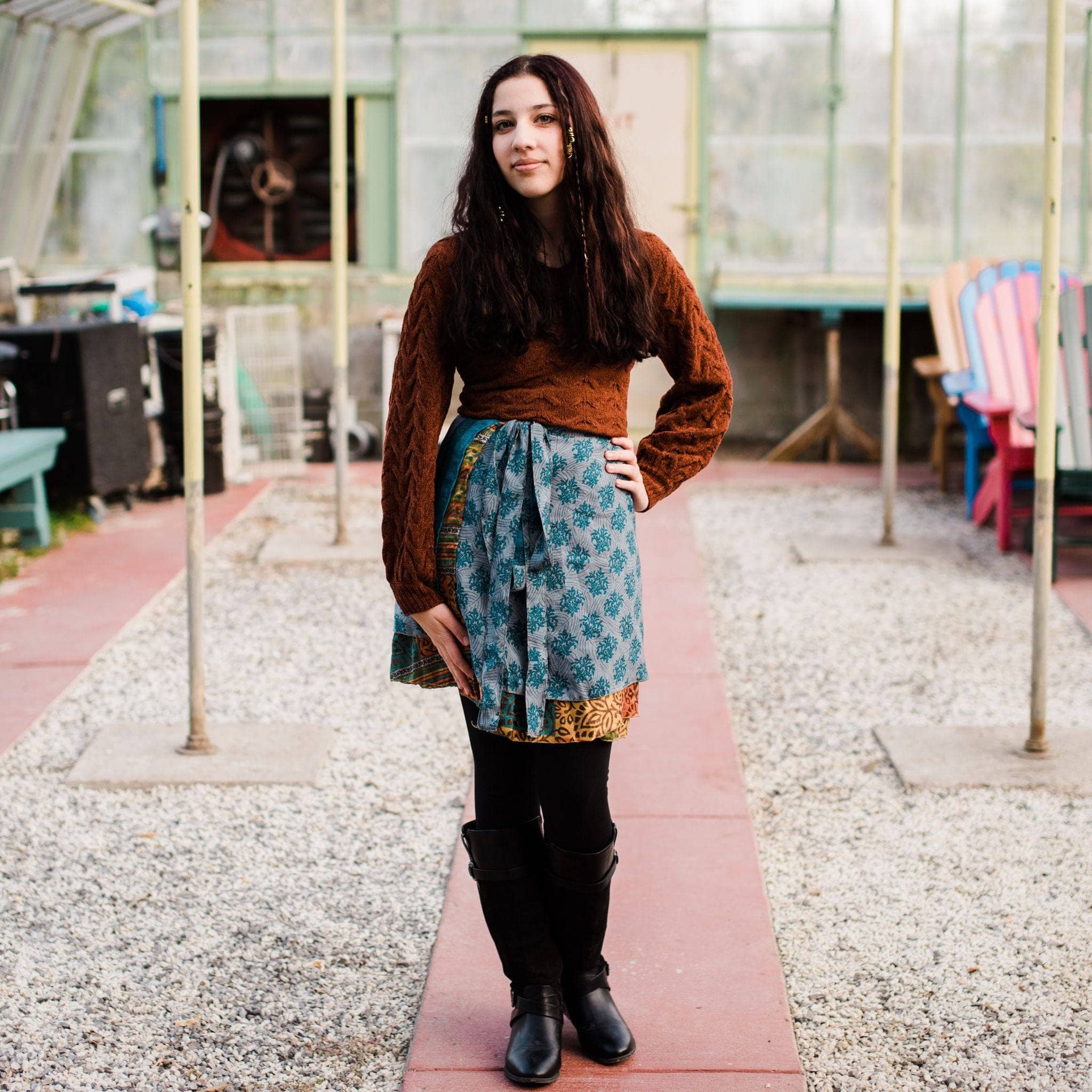 Knee-Length: "Mini" Sari Wrap Skirts Clothing and Accessories La Vie Bien Knee-Length: "Mini" Sari Wrap Skirts