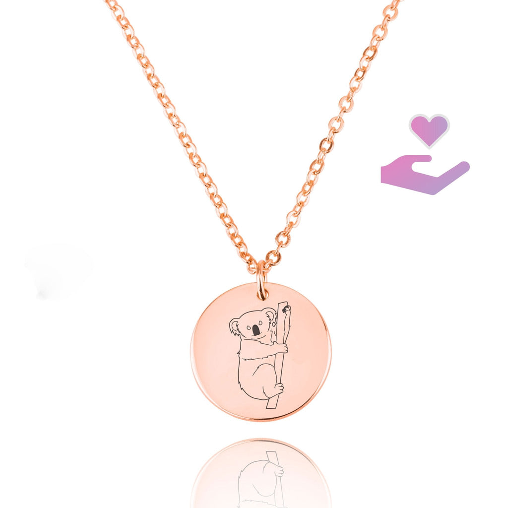 Koala Engraving Disc Necklace La Vie Bien Koala Engraving Disc Necklace