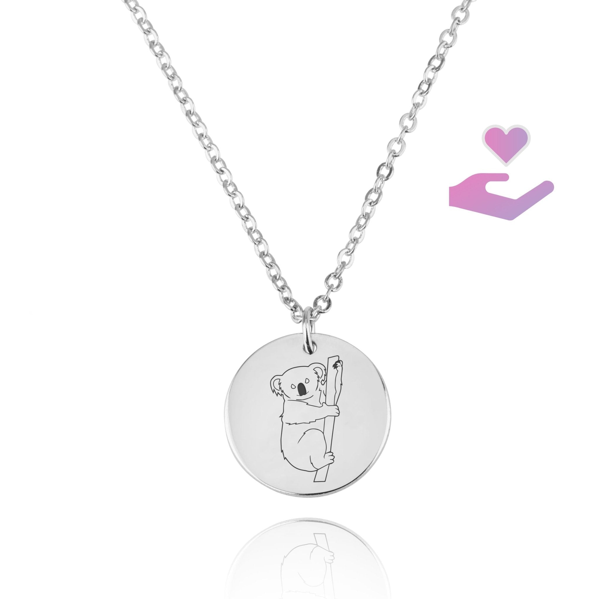 Koala Engraving Disc Necklace La Vie Bien Koala Engraving Disc Necklace