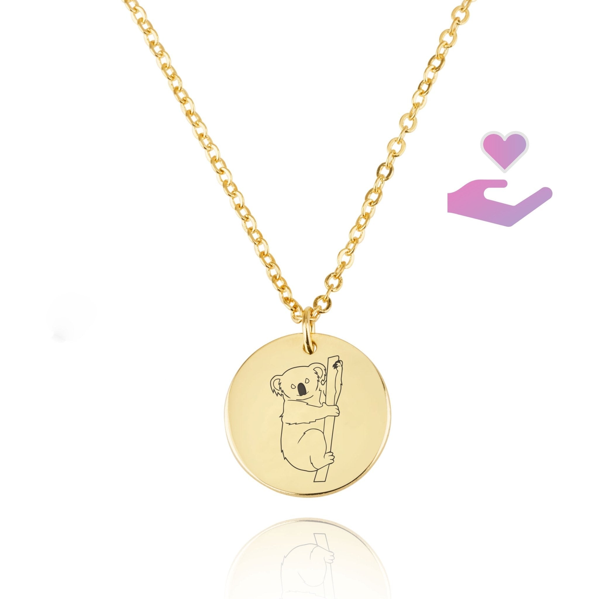 Koala Engraving Disc Necklace La Vie Bien Koala Engraving Disc Necklace