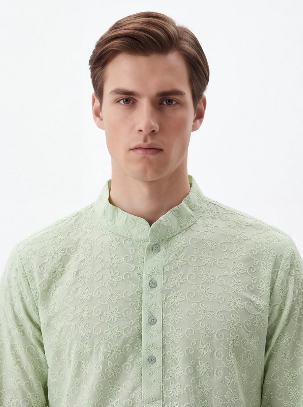 2072 - Light green Kurta with white pajama