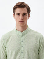2072 - Light green Kurta with white pajama