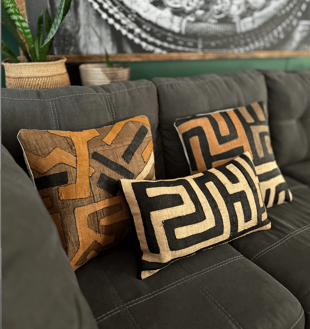 Kuba Cloth Pillow Cover - Rectangular La Vie Bien Kuba Cloth Pillow Cover - Rectangular