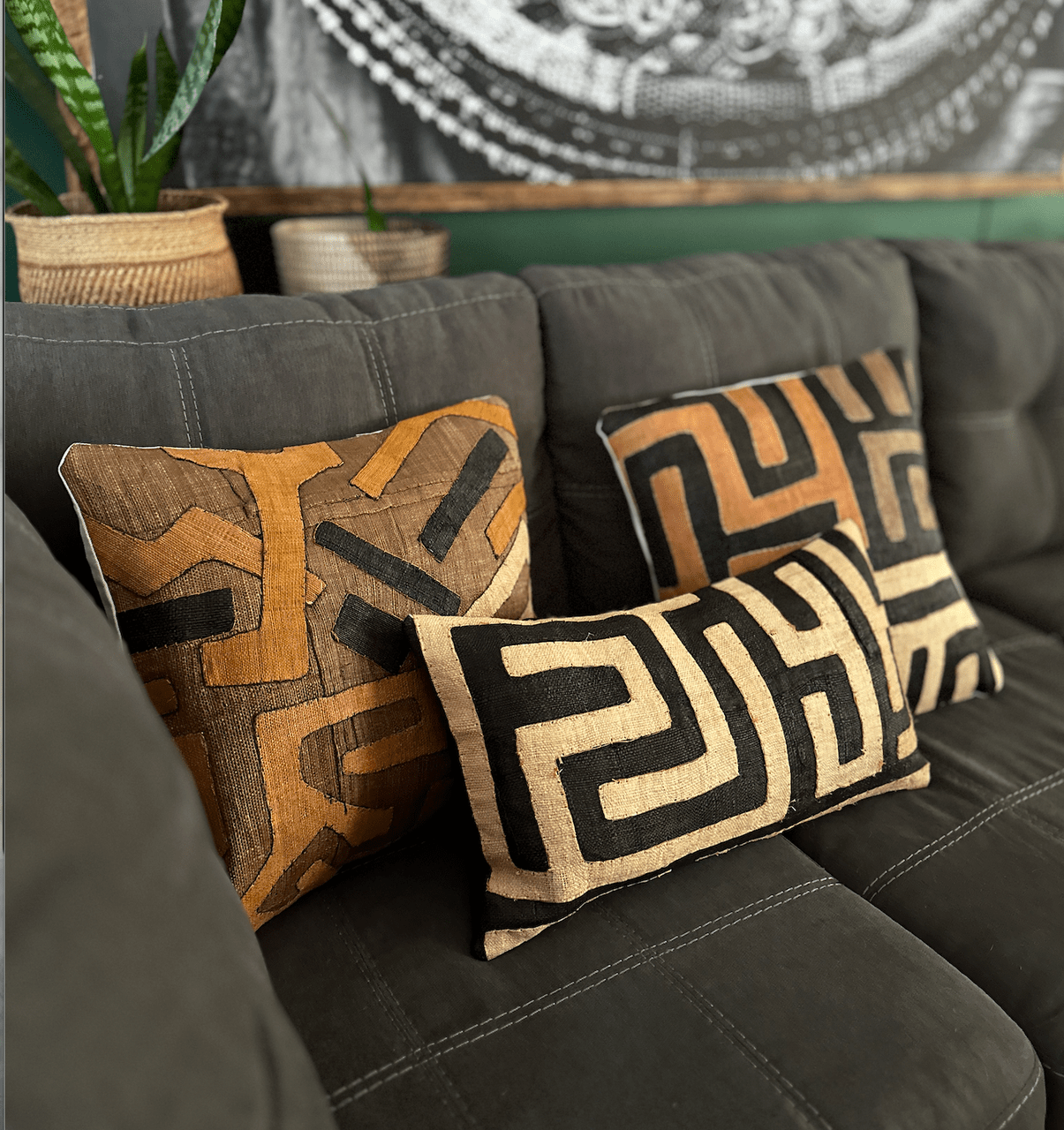 Kuba Cloth Pillow Cover - Rectangular La Vie Bien Kuba Cloth Pillow Cover - Rectangular
