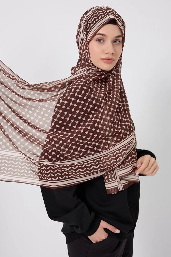 Kuffiyeh Printed Chiffon Hijab La Vie Bien Kuffiyeh Printed Chiffon Hijab