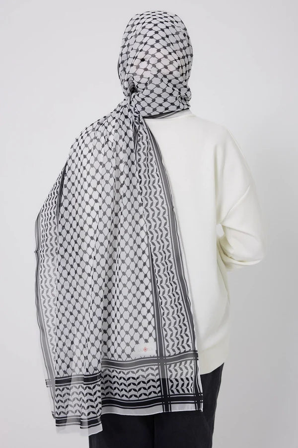 Kuffiyeh Printed Chiffon Hijab La Vie Bien Kuffiyeh Printed Chiffon Hijab