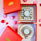 Kundan T Light Holder with Box Base Marble - Housewarming/Host Gift /Diwali Gift La Vie Bien Kundan T Light Holder with Box Base Marble - Housewarming/Host Gift /Diwali Gift