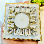 Kundan T Light Holder with Box Base Marble - Housewarming/Host Gift /Diwali Gift La Vie Bien Kundan T Light Holder with Box Base Marble - Housewarming/Host Gift /Diwali Gift