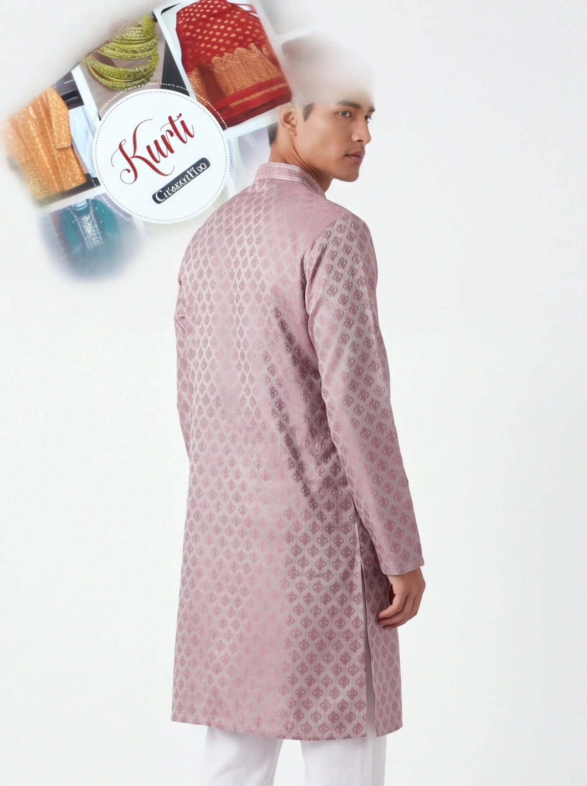 2092 - Silk kurta with white pant