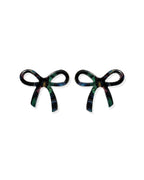Kylie Bow Earrings - Black Iridescent