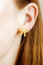 Kylie Bow Earrings - Buttercup Yellow