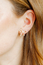 Kylie Bow Earrings - Latte