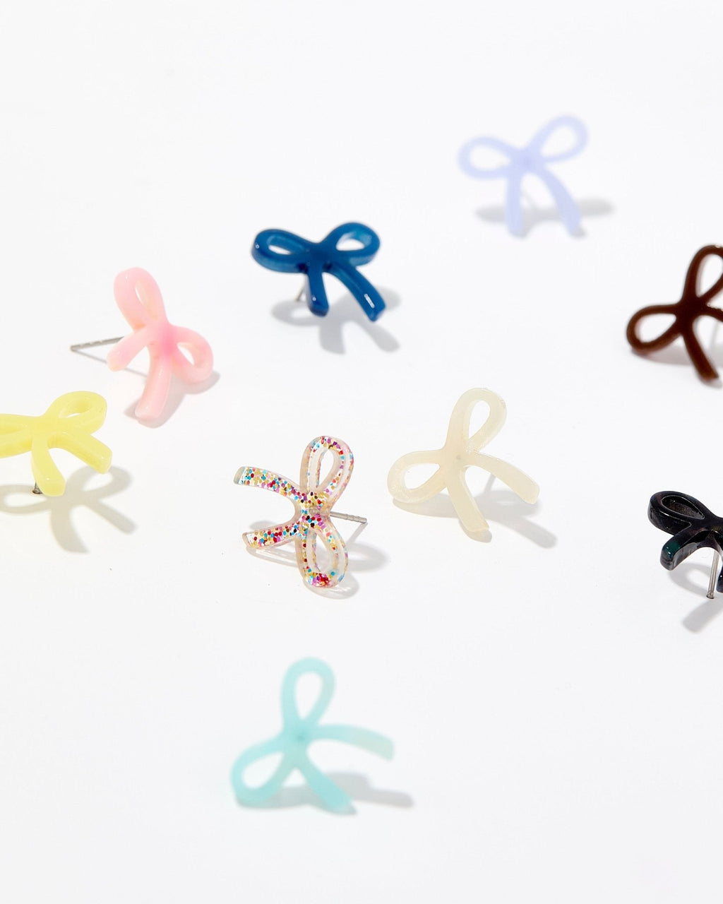 Kylie Bow Earrings - Pink Tie Dye