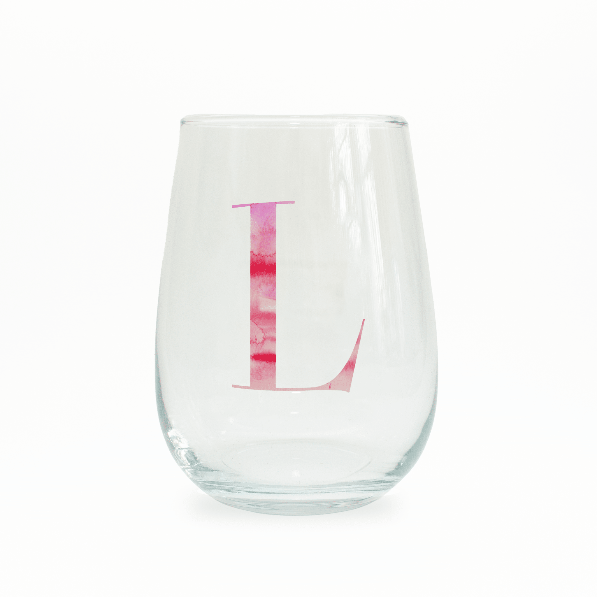 L Monogram Stemless Wine Glass Wine Glass La Vie Bien L Monogram Stemless Wine Glass