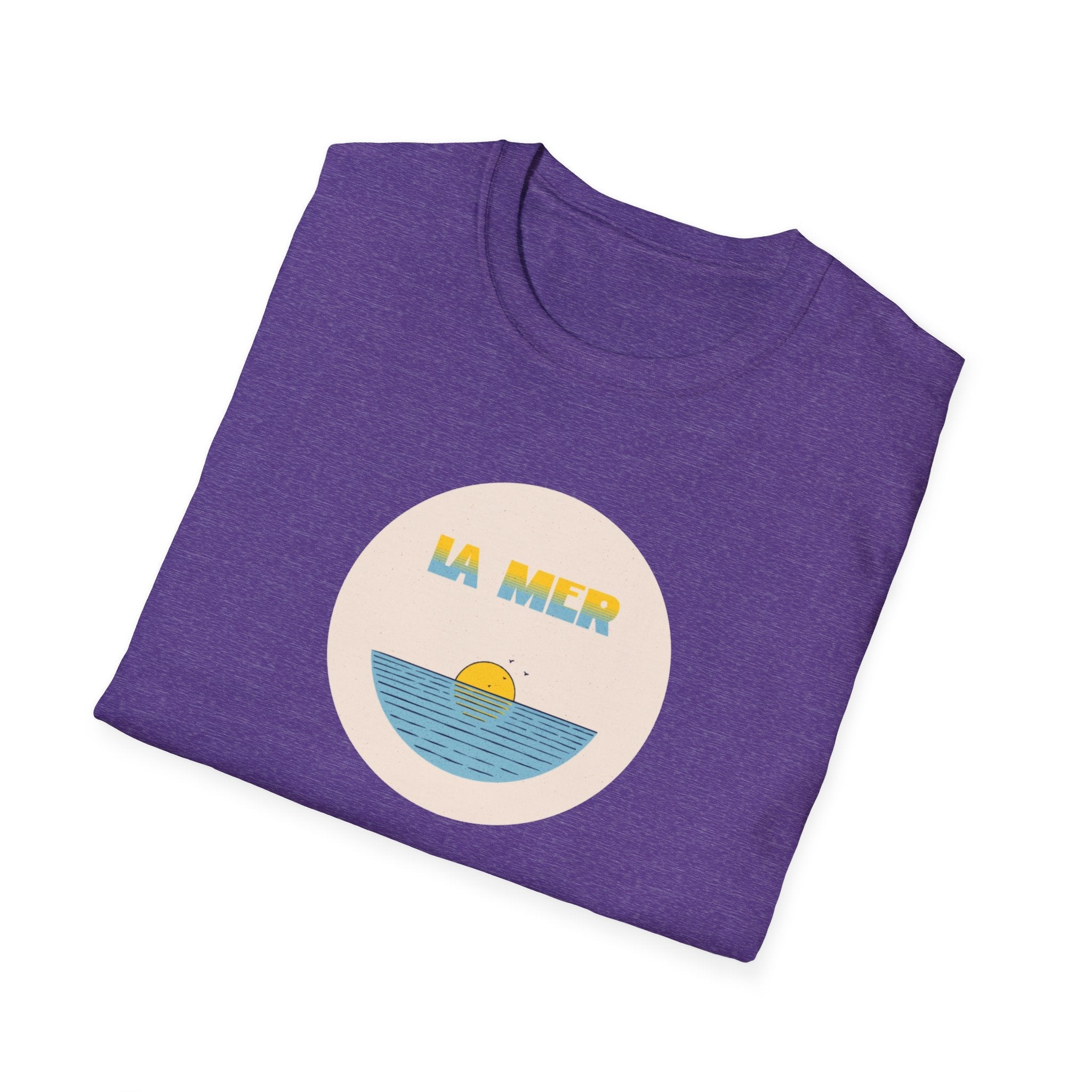 La Mer T-Shirt, Softstyle Tee for Beach Lovers, Casual Summer Top, Gift for Ocean Enthusiasts, Vintage Sunset Graphic Tee T-Shirt La Vie Bien La Mer T-Shirt, Softstyle Tee for Beach Lovers, Casual Summer Top, Gift for Ocean Enthusiasts, Vintage Sunset Graphic Tee