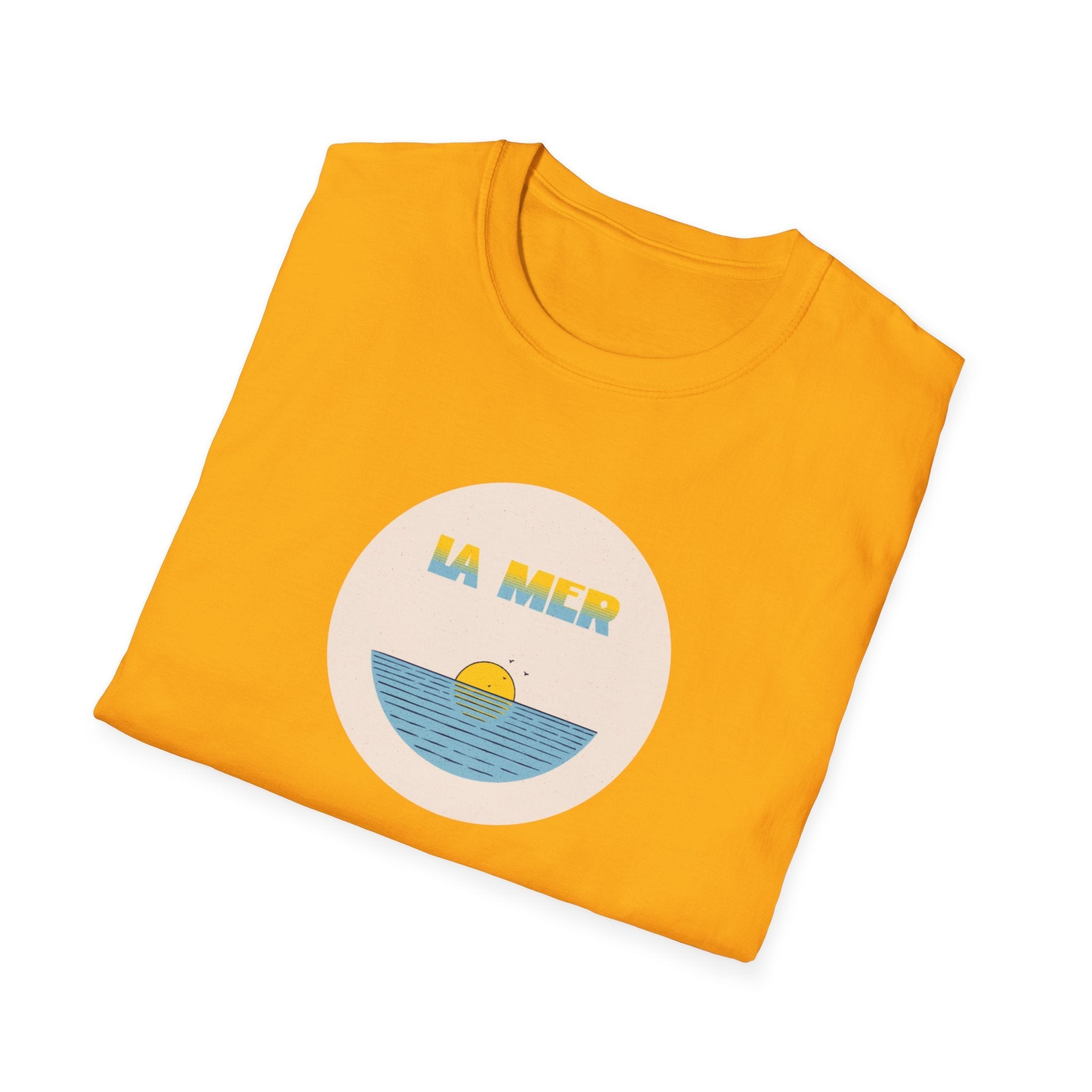 La Mer T-Shirt, Softstyle Tee for Beach Lovers, Casual Summer Top, Gift for Ocean Enthusiasts, Vintage Sunset Graphic Tee T-Shirt La Vie Bien La Mer T-Shirt, Softstyle Tee for Beach Lovers, Casual Summer Top, Gift for Ocean Enthusiasts, Vintage Sunset Graphic Tee