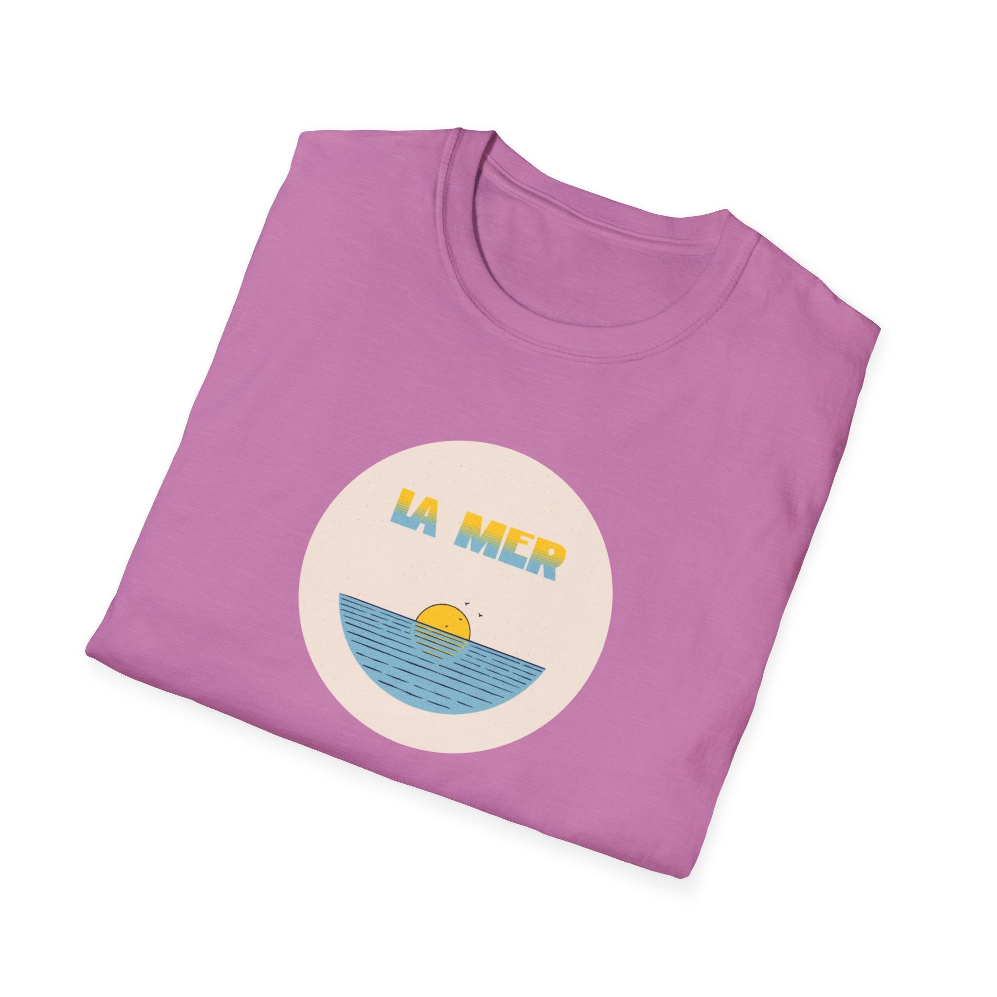 La Mer T-Shirt, Softstyle Tee for Beach Lovers, Casual Summer Top, Gift for Ocean Enthusiasts, Vintage Sunset Graphic Tee T-Shirt La Vie Bien La Mer T-Shirt, Softstyle Tee for Beach Lovers, Casual Summer Top, Gift for Ocean Enthusiasts, Vintage Sunset Graphic Tee