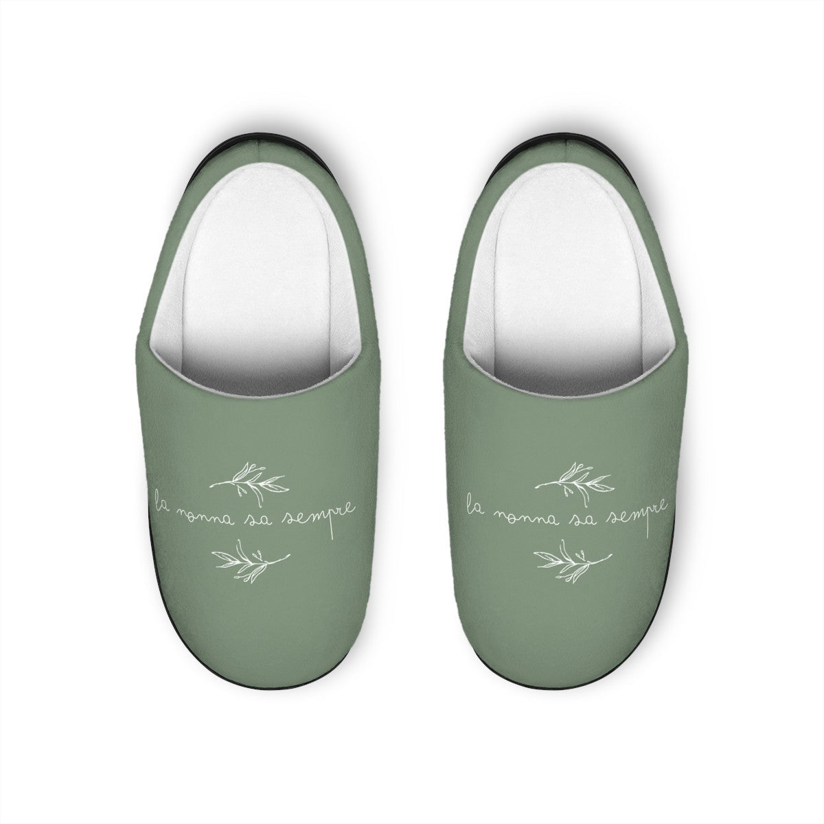 La nonna sa sempre Italian grandma knows best sage green slippers Slippers La Vie Bien La nonna sa sempre Italian grandma knows best sage green slippers