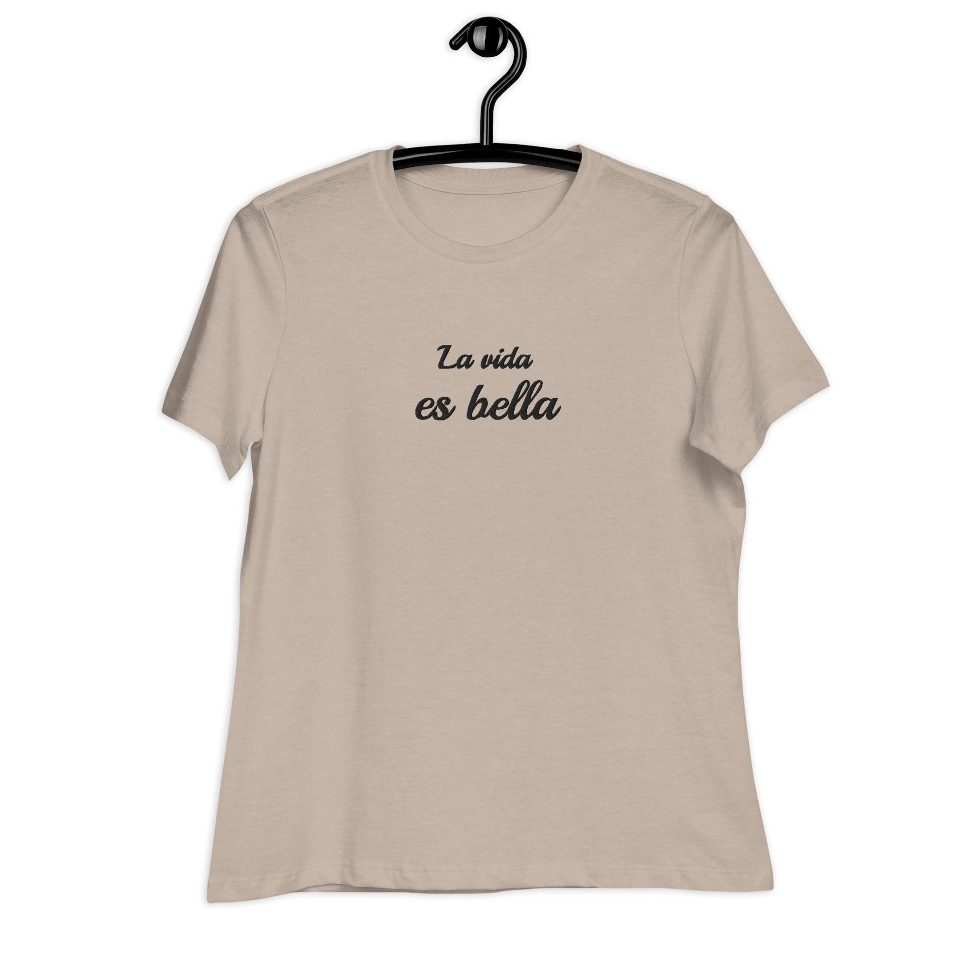 La vida es bella Women's embroidered T-Shirt by La Vie Bien