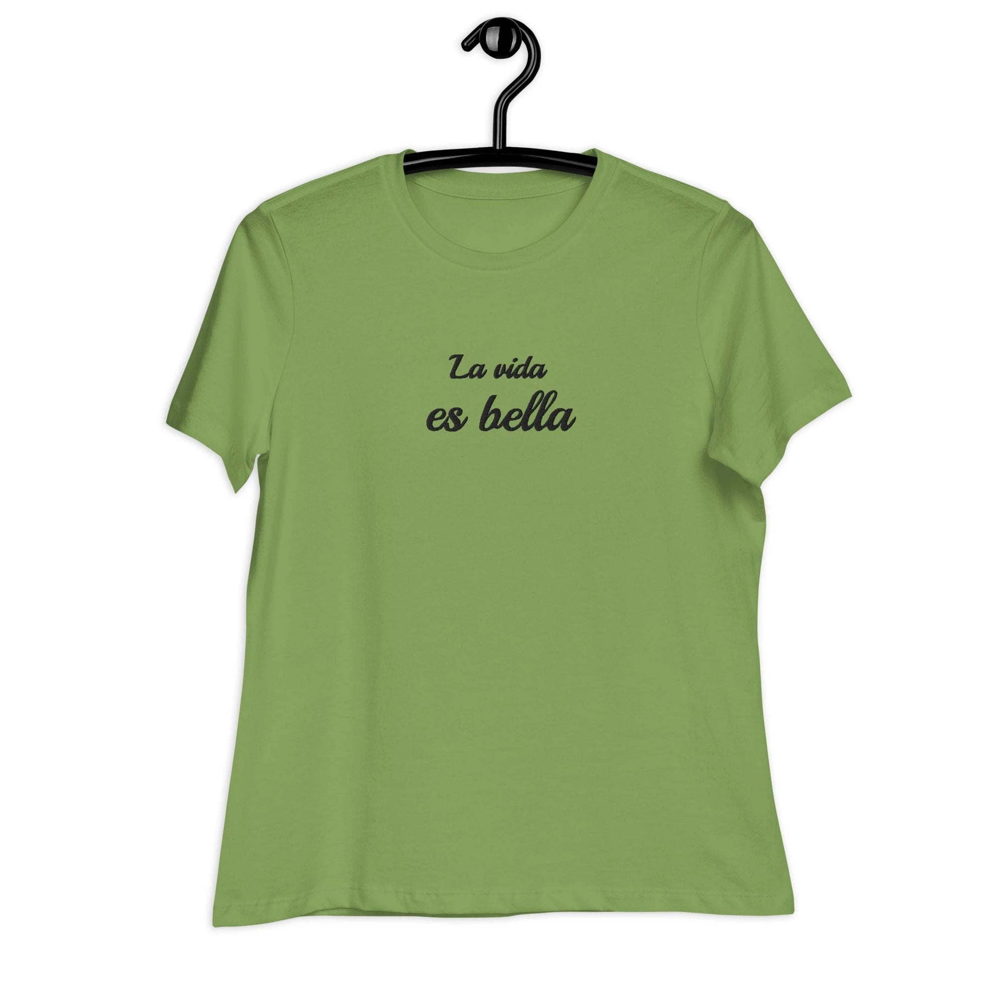 La vida es bella Women's embroidered T-Shirt by La Vie Bien