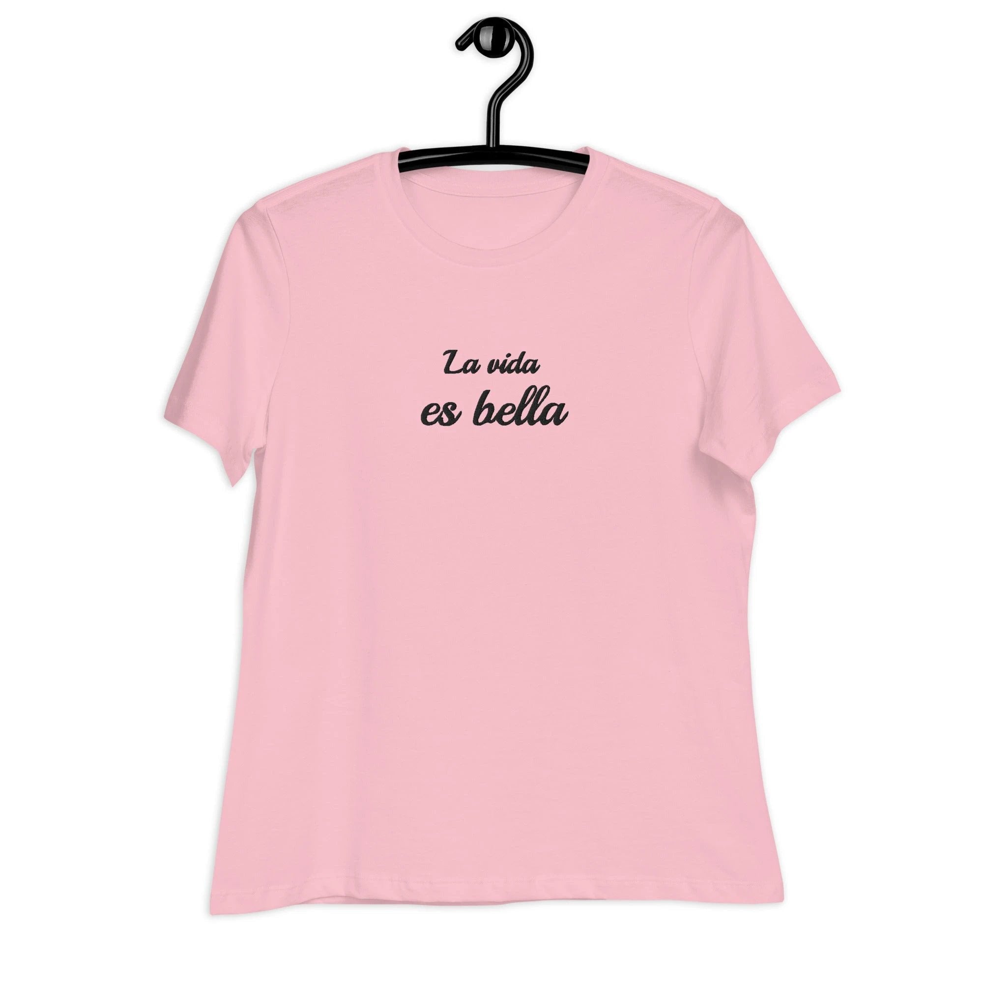 La vida es bella Women's embroidered T-Shirt by La Vie Bien