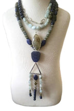 Labradorite and Lapis Lazuli Chunky Statement Necklace