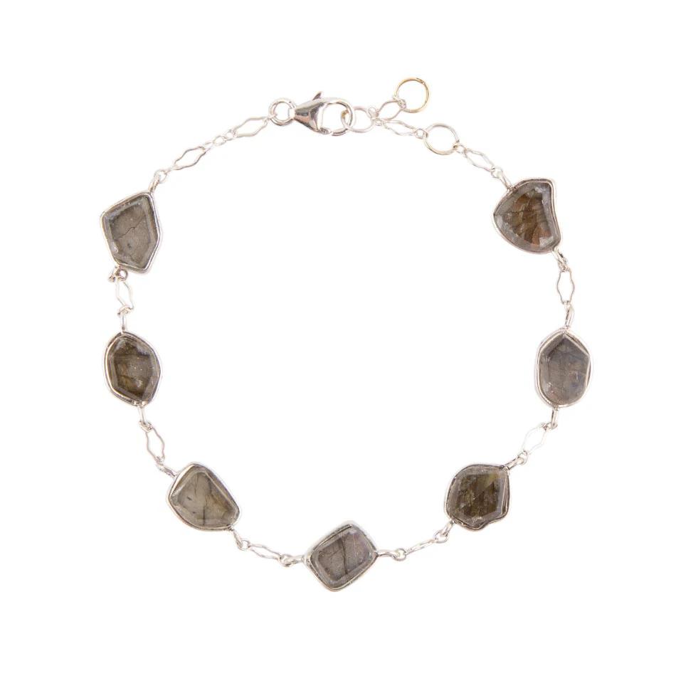 Labradorite and Sterling Silver Line Bracelet by Barse Jewelry