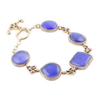 Lace Blue Agate Link Golden Bracelet by Barse Jewelry