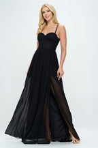 Lace Detail Bustier Floor Length Maxi Dress Dress La Vie Bien Lace Detail Bustier Floor Length Maxi Dress