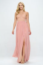 Lace Detail Bustier Floor Length Maxi Dress Dress La Vie Bien Lace Detail Bustier Floor Length Maxi Dress
